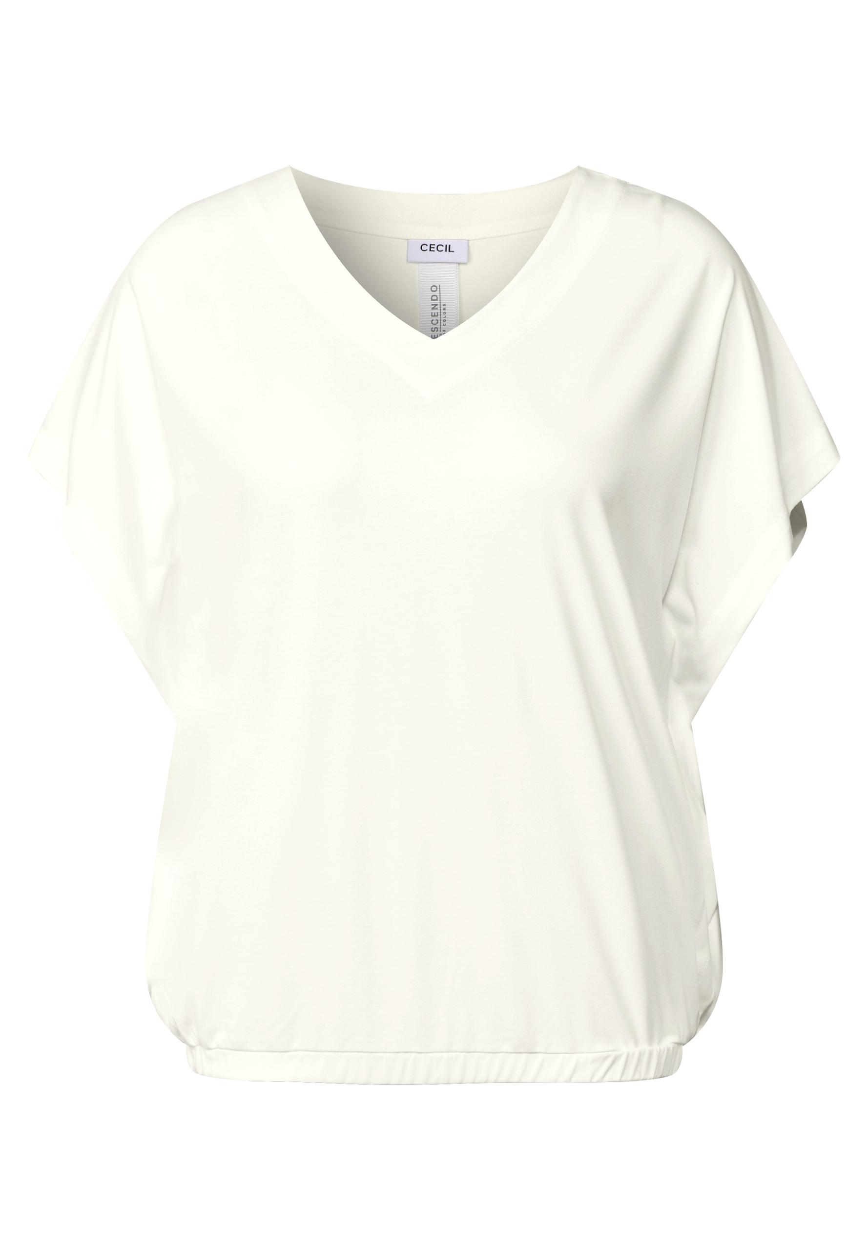 Lässiges V-Neck Shirt L - Vanilla White