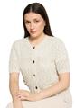 Strick-Cardigan 40 Gerade - Green/Cream