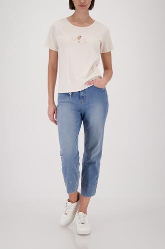 T-Shirt mit Strasssteinen 40 - Champagne Beige