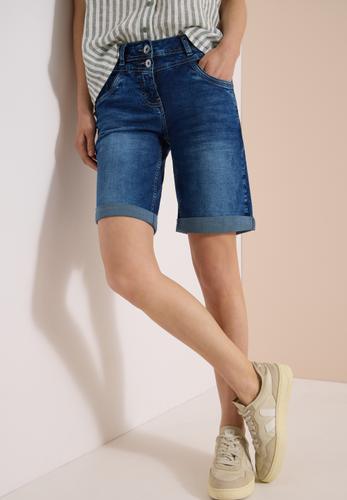Slim Leg Jeansshorts im Casual Fit 29 - Mid Blue Used Wash