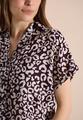 Hemdbluse mit Leo-Print aus Leinenmix