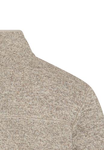 Strickjacke mit Stehkragen XXL Regular Fit - Oatmeal