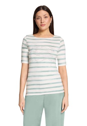 Ringelshirt 40 Leicht tailliert - Cream/Mint