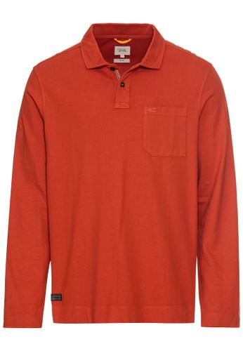 Langarm Poloshirt aus zertifiziertem Organic Cotton 3XL Regular Fit - Brick Red