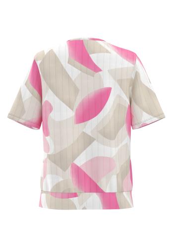 Blusenshirt NOS mit Strukturstreifen 50 - Pink Blush/ecru/cream