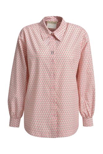 Volum slv shirt collar blouse L - Bubblegum Print