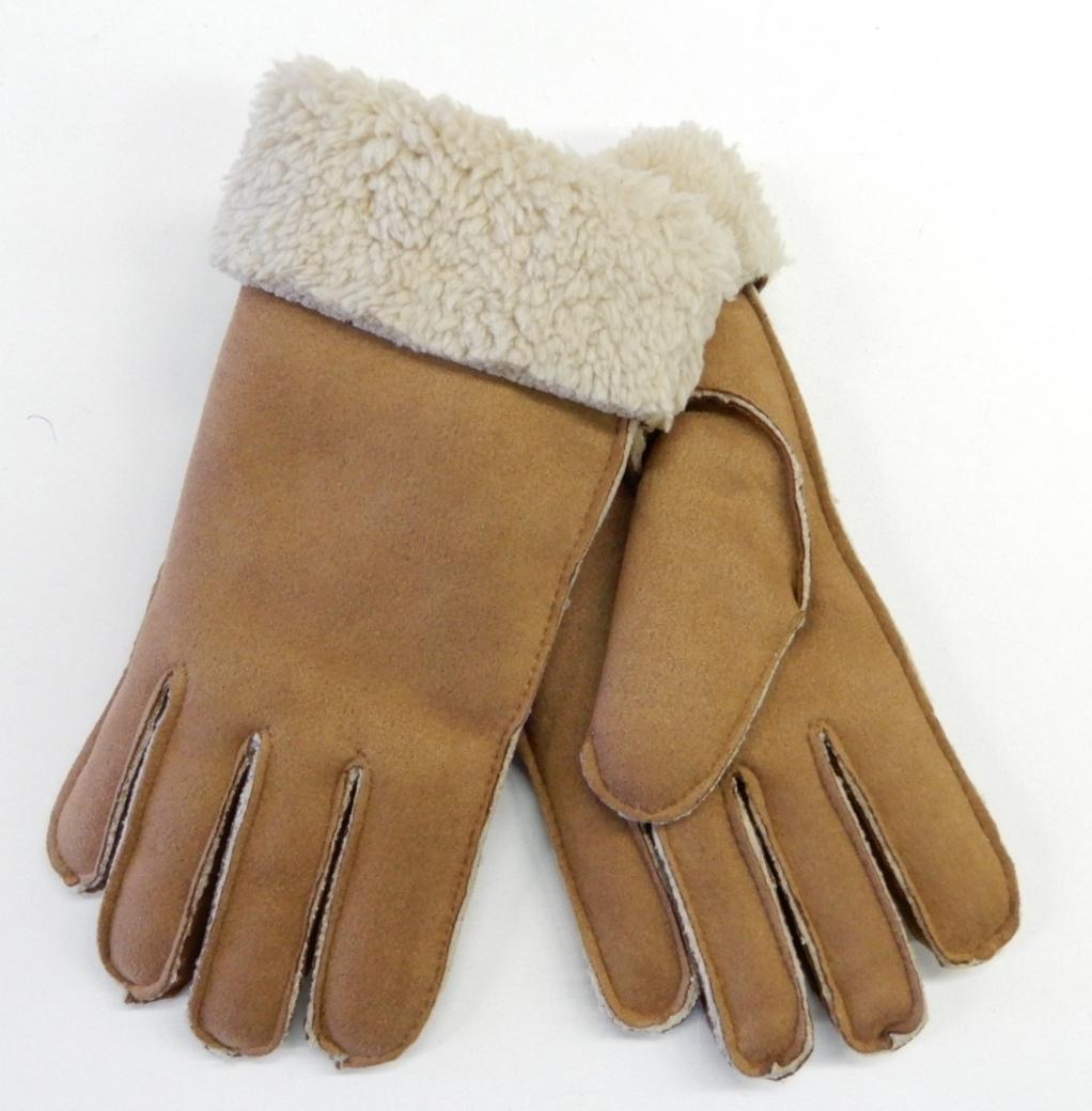 Handschuhe m. Teddyfutter L - Camel