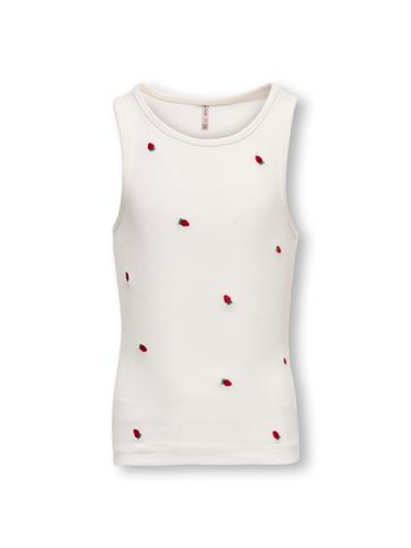 KOGJILLY EMB WASHED TANK TOP JRS 146/152 Normal geschnitten - Cloud Dancer