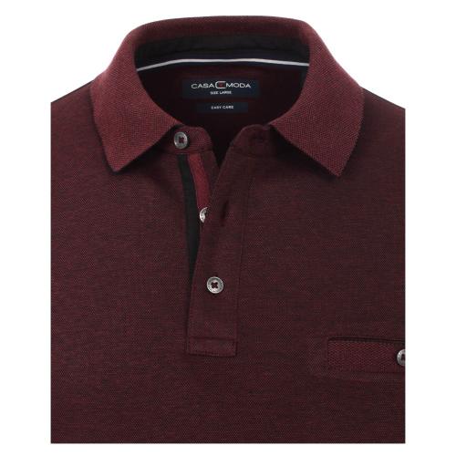 Polo-Shirt Langarm gestreift L - Rot
