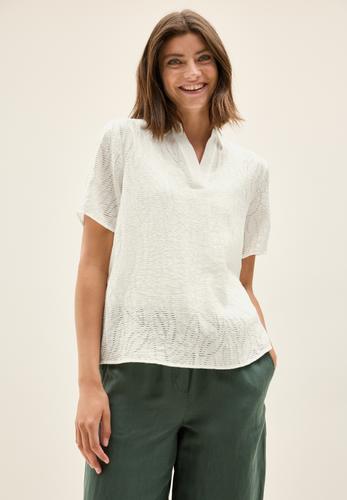 Blusenshirt mit Struktur M - Vanilla White