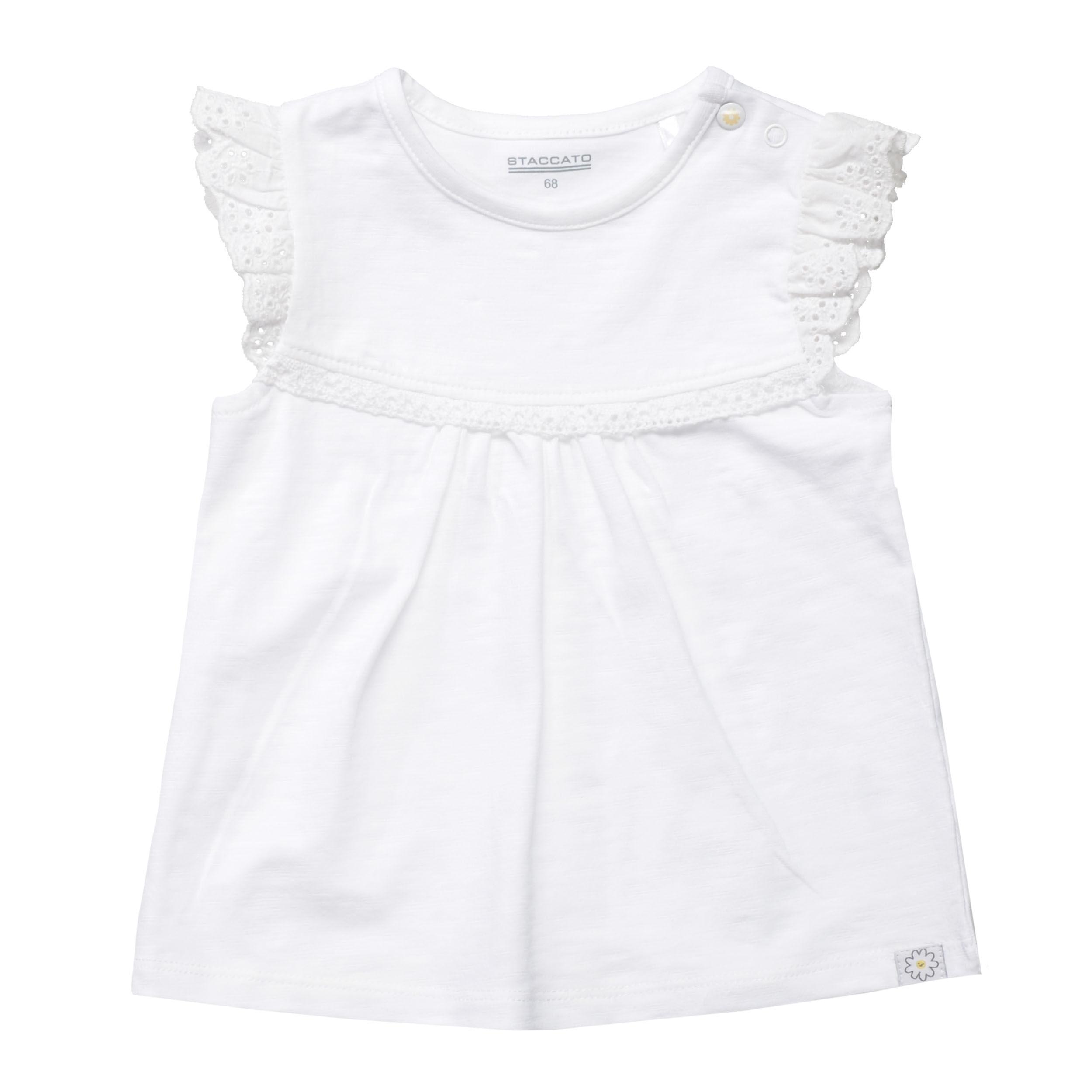 T-Shirt mit Volants 80 bequem - White