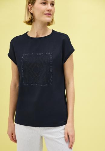 Shirt mit Glitzer-Print S - Universal Blue