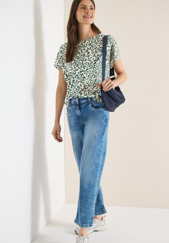 Shirt im Leinen-Look mit Leo-Print