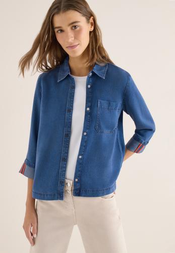 Denim-Look Bluse XL - Mid Blue Wash