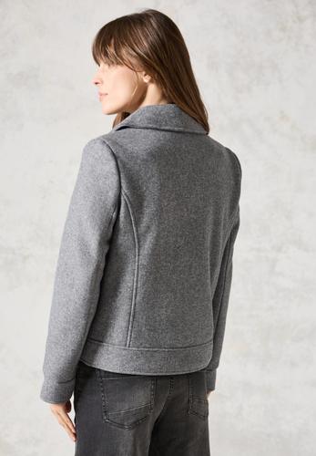 Bikerjacke in Woll-Optik S - Platinum Grey Mel.
