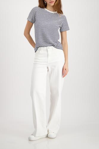 T-Shirt mit Struktur 36 - Marine Ringel