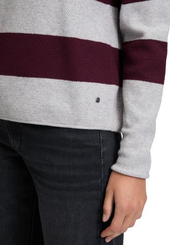 Strickpullover 42 Gerade - Grey/dark Red