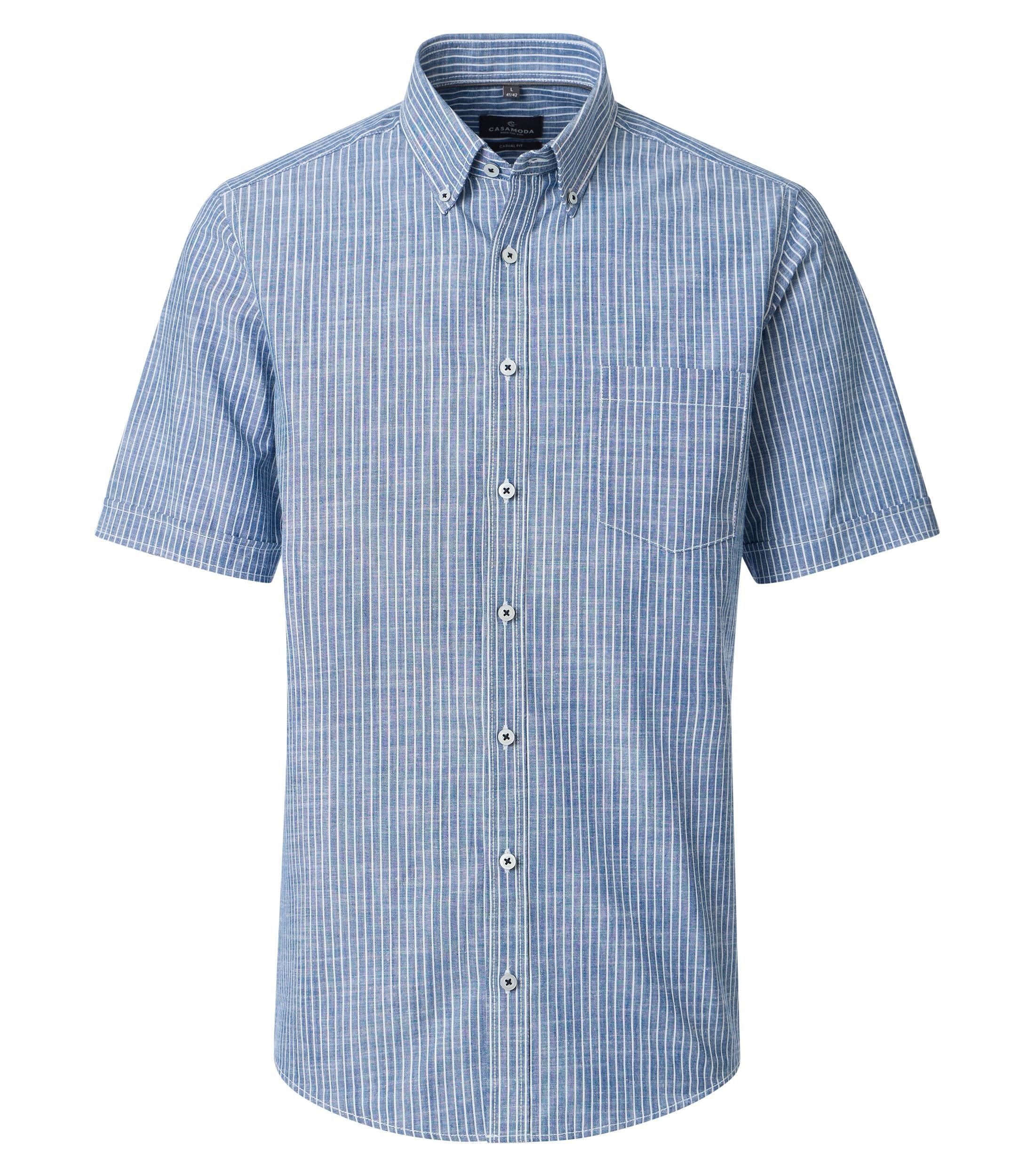 Freizeithemd Kurzarm XXL Casual Fit - Blau