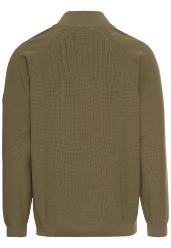 Strickjacke aus atmungsaktivem Polyester XL Relaxed Fit - Dusty Khaki