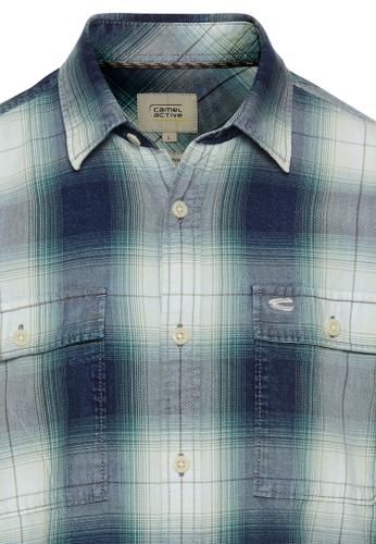 Regular Fit Langarmhemd aus Baumwolle Blau M