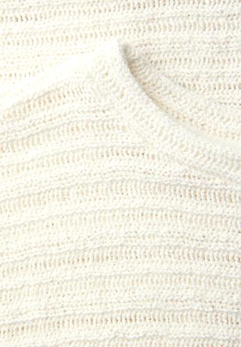 T-Shirt mit Rundhals und Struktur 40 - Off White