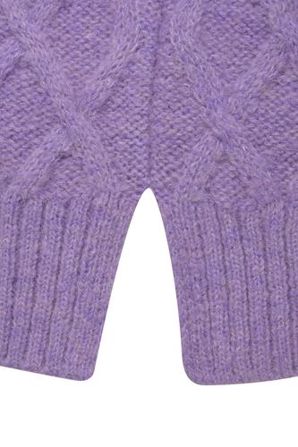 Cable Pullover L - Pastel Lilac