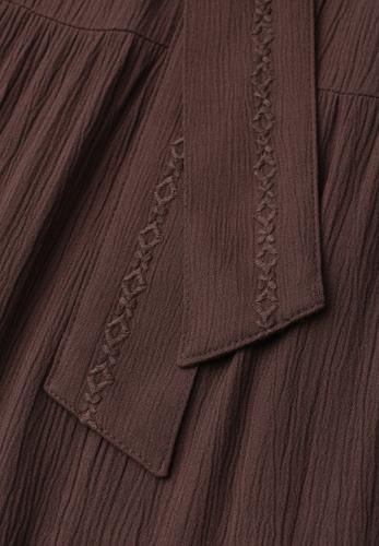 Maxi-Rock mit Volants und Gürteldetail 38 - Espresso Brown