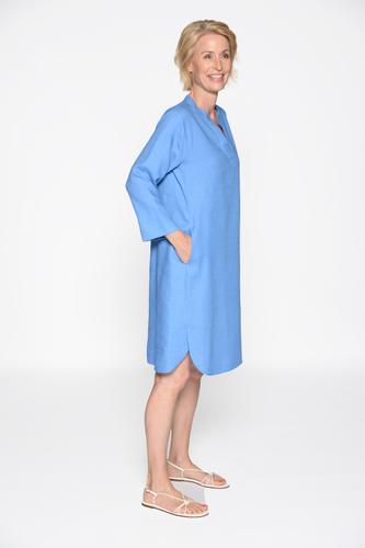 Kleid, Serafino Ausschnitt,uni