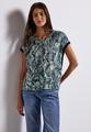 V-Neck Shirt mit Snake Print 40 - Arona Blue