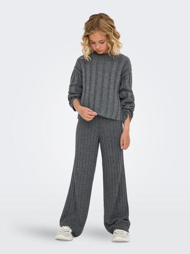KOGTESSA L/S O-NECK PULLOVER KNT 134/140 Normal geschnitten - Dark Grey Melange