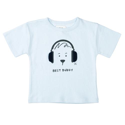 Kn.-T-Shirt, oversized 104/110 - Light Sky-structure
