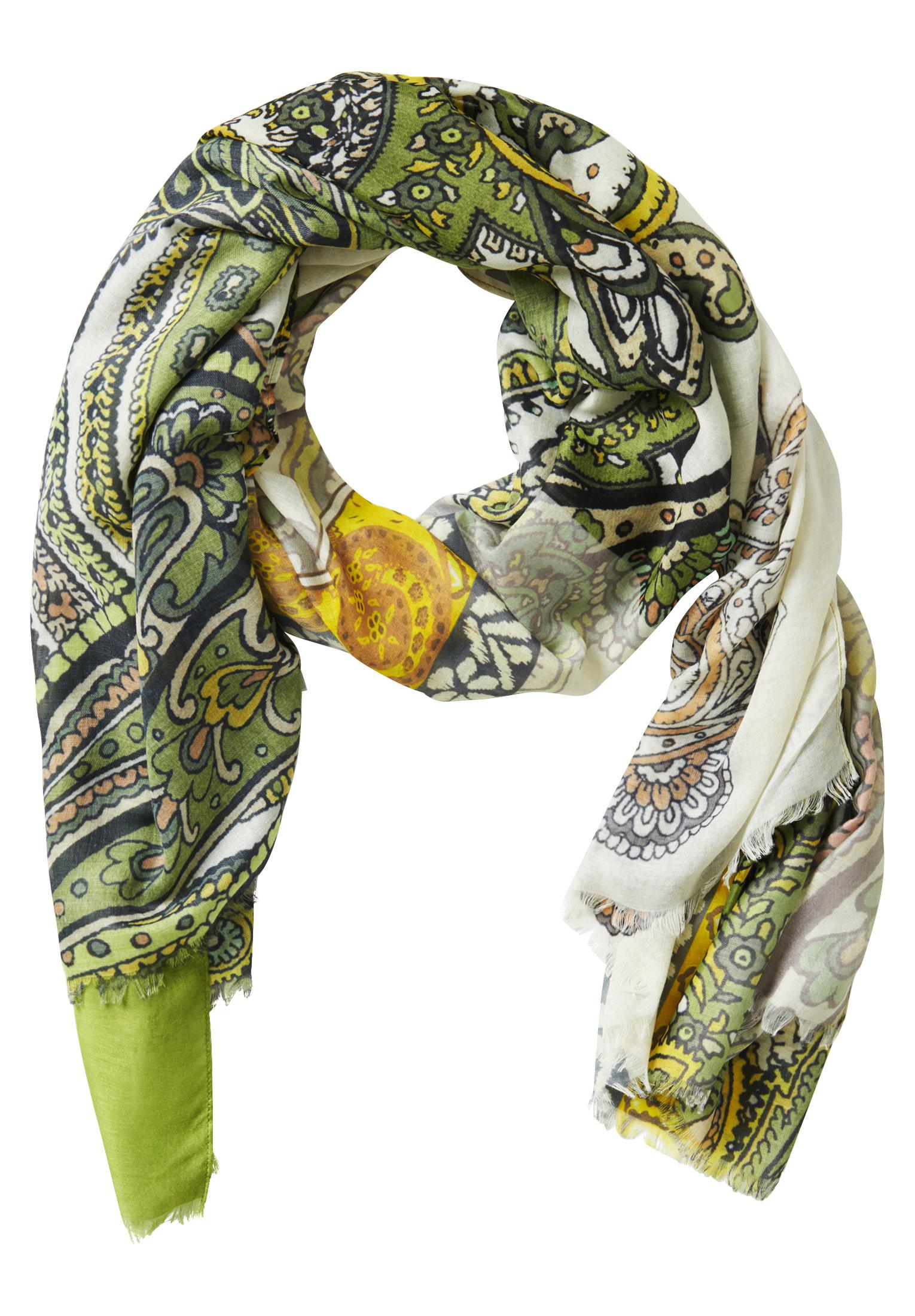 Tuch OS Weich fallend - Beige/green