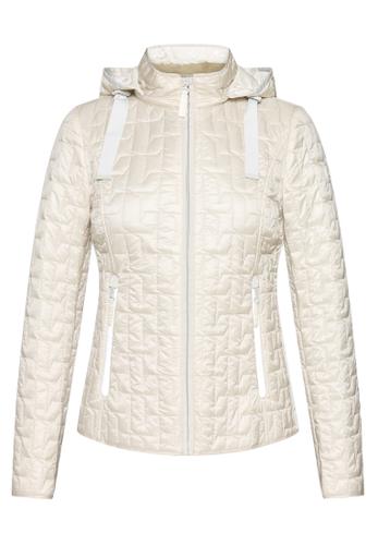 Steppjacke 44 Tailliert - Grau Beige