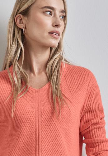 Strukturpullover 40 - Peachwood Orange Melange
