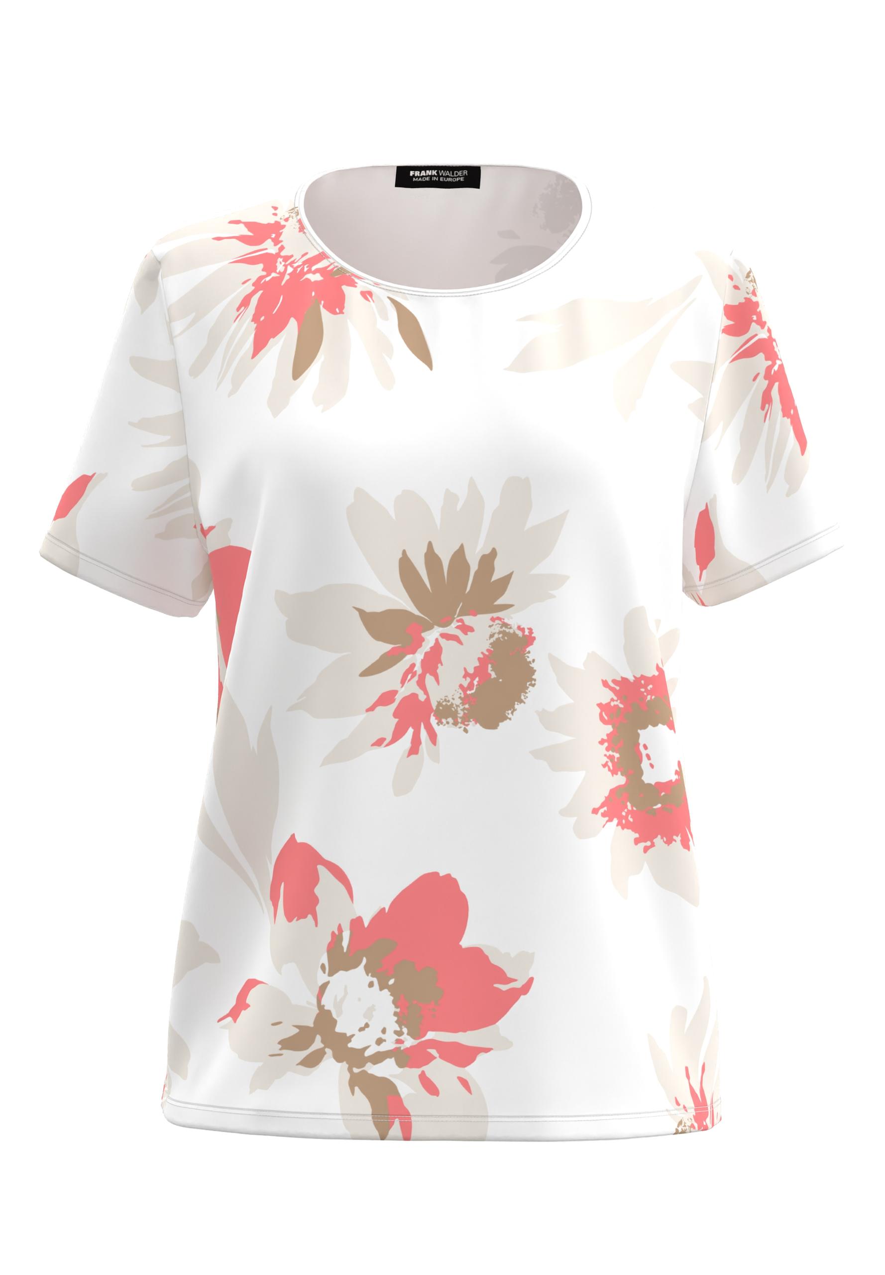 T-Shirt NOS mit Blütenprint 40 - Tangerine/affogato/ecru/cream