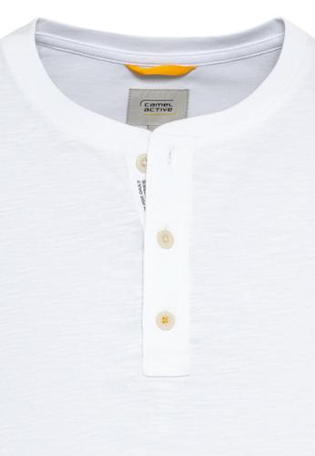 Short-sleeve Henley shirt made from pure cotton