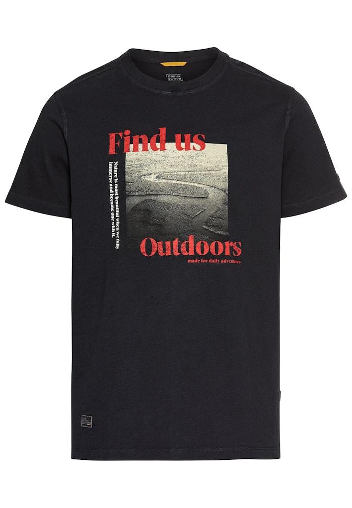 T-Shirt mit Print aus Organic Cotton Blau M