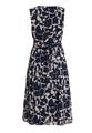 Chiffonkleid 46 Tailliert - Dark Blue/Nature