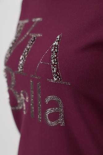 Sweatshirt mit Schmuckschrift 38 - Bordeaux