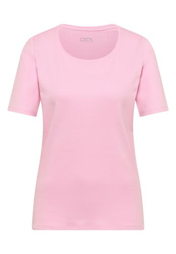 Basic T-Shirt mit Rundhals in Unifarbe XXL - Light Blush Rose