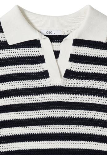 Kurzarm Poloshirt in Crochet-Qualität