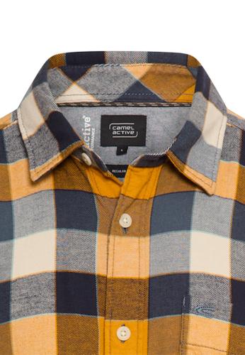 fleXXXactive® Langarmhemd aus leichtem Flanell M Regular Fit - Burned Yellow