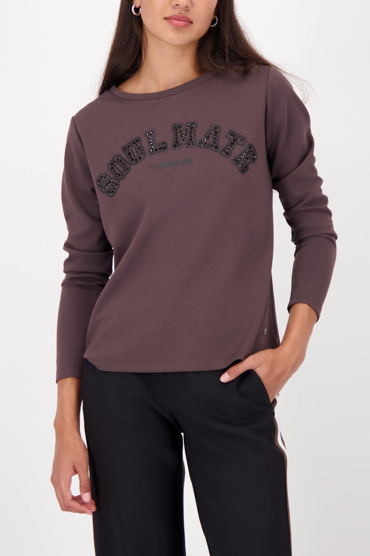 Langarmshirt mit Strassakzenten 42 - Brownie