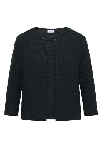Offene 3/4-Arm Jacke im Ajour-Look