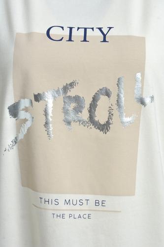 T-shirt Foil Print S - Cream White