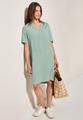 Split Neck Leinenmix Kleid L - Ice Sage Green