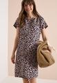 Knielanges Kleid aus Leinenmix mit Print