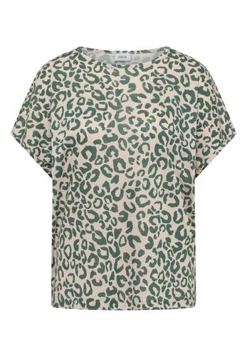 Shirt im Leinen-Look mit Leo-Print
