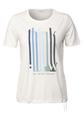 Ausbrenner-Shirt mit Wording S - Vanilla White