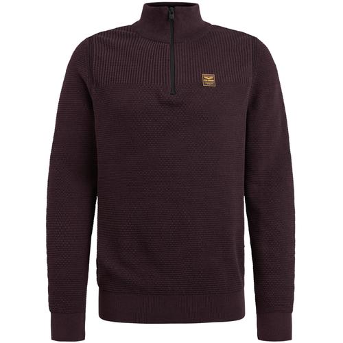 Half zip collar cotton plated M Regular Fit - Fudge